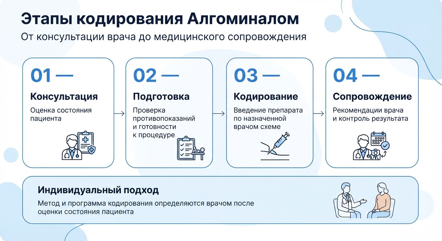 Кодирование препаратом «Алгоминал» в Лесном инфографика
