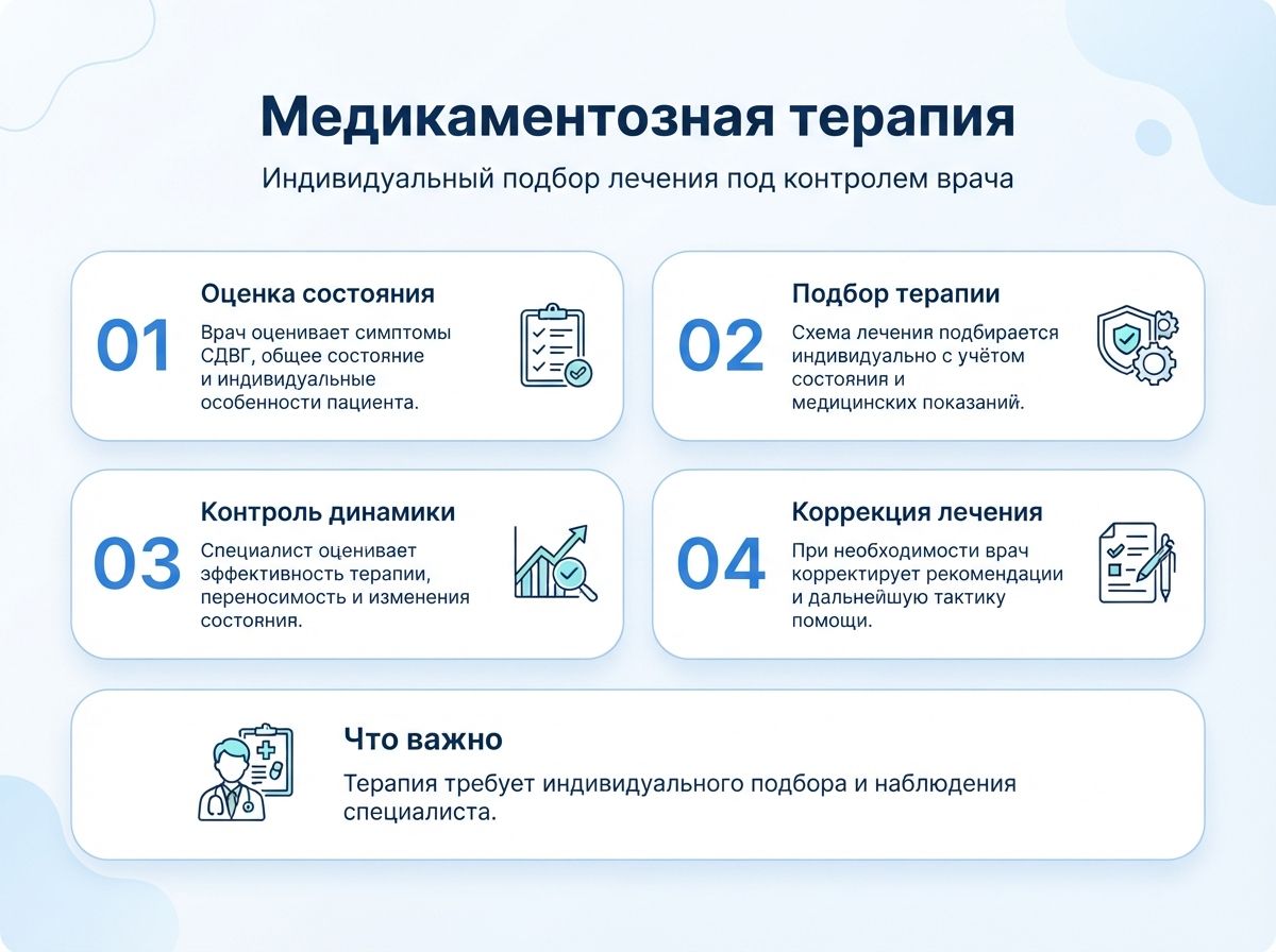 Лечение СДВГ в Лесном у детей и взрослыхинфографика